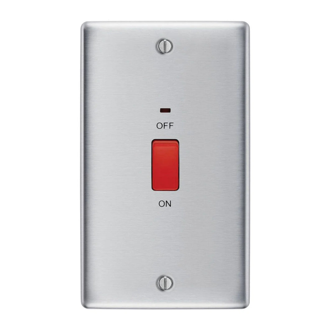BG NEXUS Brushed Steel 45A Cooker Switch