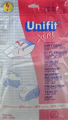 Unifit Xtra UNI-162X Hoover Bags