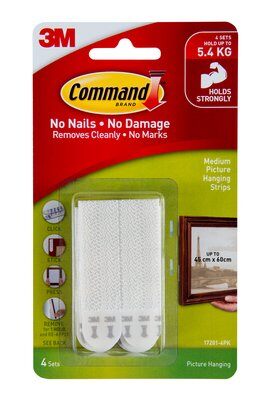 Command™ Medium Picture Hanging Strips White 4pk - 17201