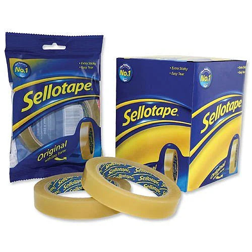 Sellotape Original Golden Clear Sticky Tape 24mm x 66mm