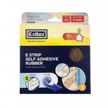 E Strip Self Adhesive Draught Excluder Brown