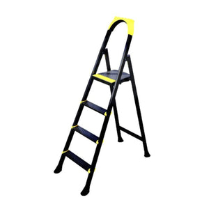 Metal Ladder 3+1 Steps Black
