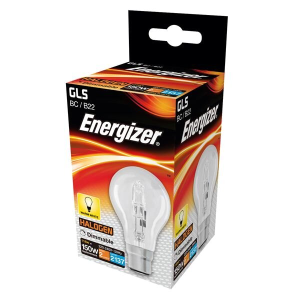 ENERGIZER ECO HALOGEN 116W (150W) B22 CLEAR GLS LAMP