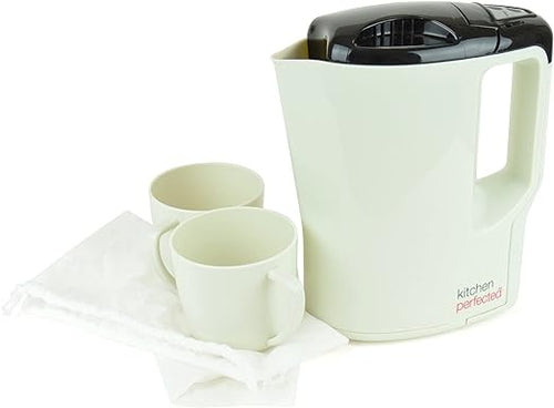 Travel Kettle 0.9L Dual Voltage Corded  + 2 Free Mugs