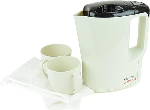 Travel Kettle 0.9L Dual Voltage Corded  + 2 Free Mugs