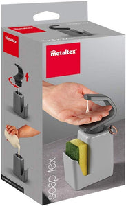 Metaltex Soap Dispenser, ABS Plastic, Grey, 11 x 8 x 22 cm