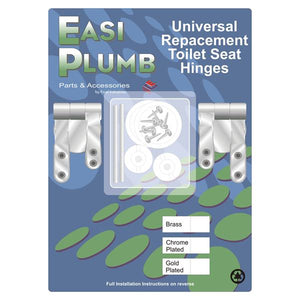 Easiplumb Universal Toilet Seat Hinges One Pair - Chrome