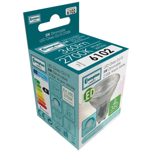 LED GU10 Glass SMD • Dimmable • 4W • 2700K • GU10