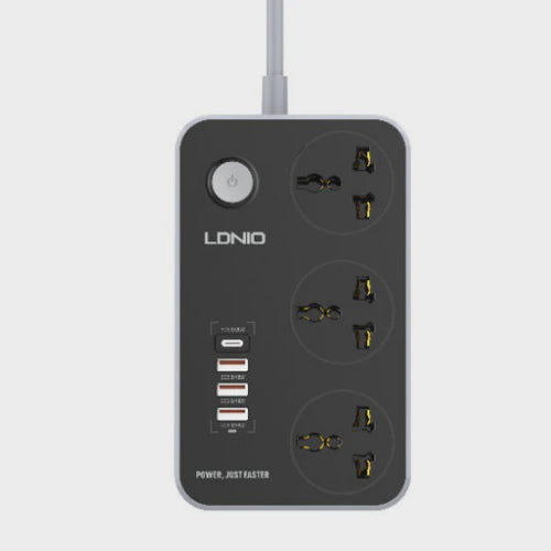 LDNIO Power Socket 3 Way + 4 USB Port 2500W