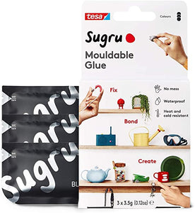 Sugru I000945 Moldable Multi-Purpose Glue for Creative Fixing and Making, Black, 3 Piece