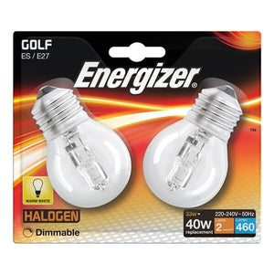 ENERGIZER ECO HALOGEN 28W (40W) E27 CLEAR GOLF BALL LAMP CARD 2