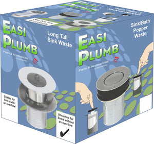 Easi Plumb 1 1/2" x 3 1/2" Unslotted Tail with Poly Plug - Sink Waste