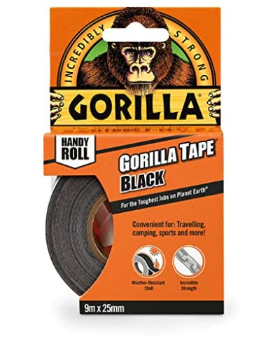 Gorilla Handy Roll Tape Black 9mx25mm