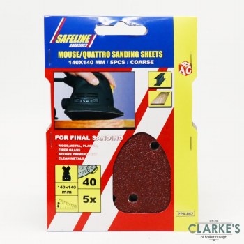 Safeline Mouse Sander Sanding Pads Coarse 40 | Pack of 5