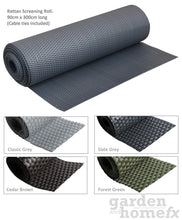 Load image into Gallery viewer, Poly Rattan Screening – 3m x 90cm Roll Forest Green