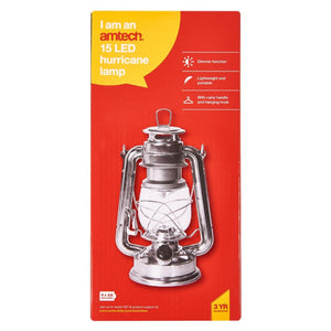 15 LED HURRICANE LAMP (SILVER)