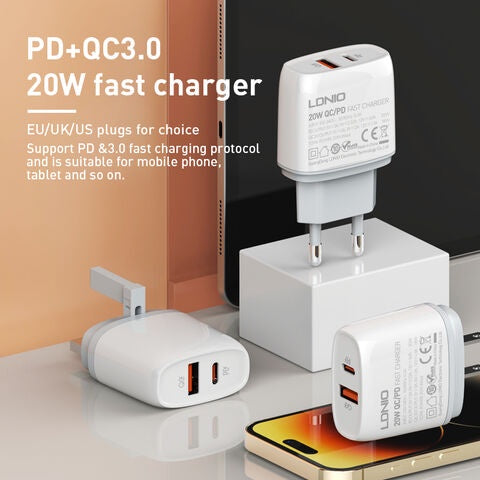 LDNIO USB-C + USB-A  20W Fast Charger