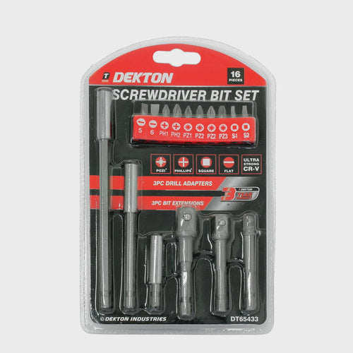 Dekton 16 Piece Screwdriver Bit Set + Bit Holder Set