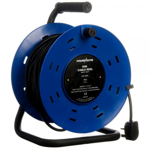 Powermaster 50m Cable Reel 2 Gang