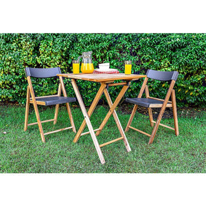 Timber table & folding chairs Set