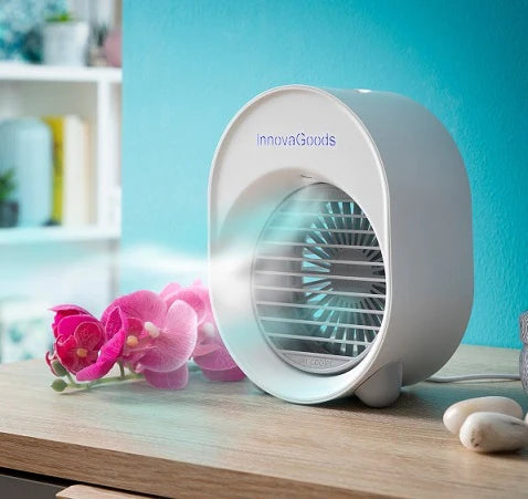 InnovaGoods Mini Ultrasound Air Cooler-Humidifier With LED Koolizer