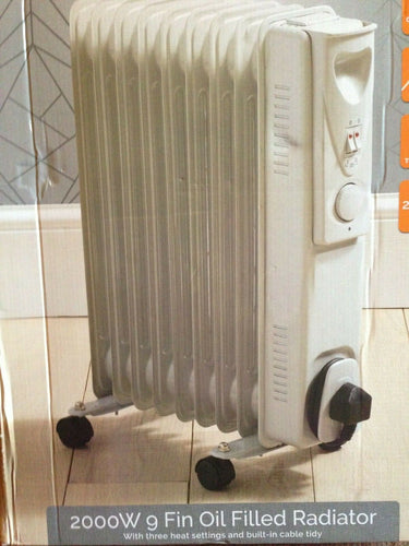 Fine Elements 9 Fin 2000W Oil Filled Radiator Heater HEA1014